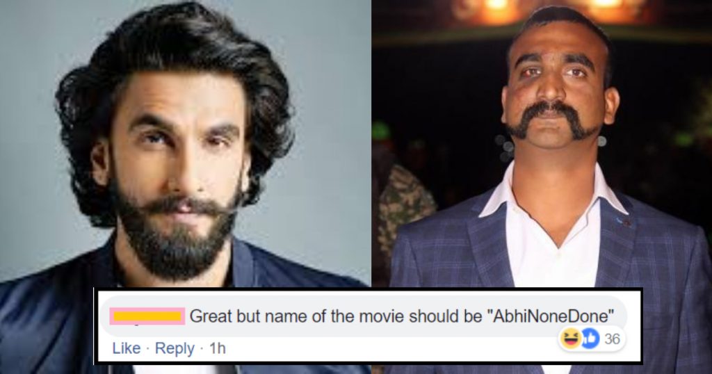 Ranveer Singh Will Play Abhinandan In Bollywood’s ‘Wo 56 Ghante’ And Pakistanis Are Laughing At The Idea - Parhlo.com