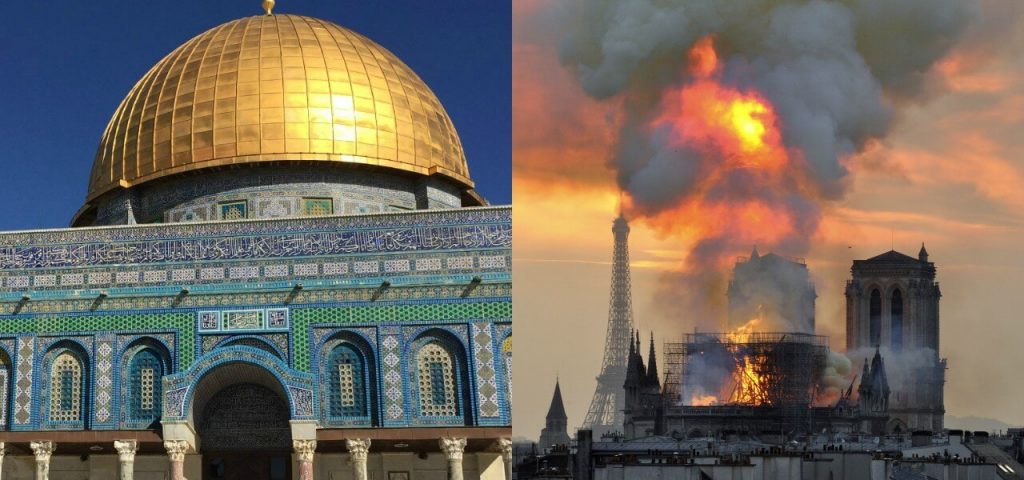 Masjid Al-Aqsa Did Not Catch Fire And There Is No Link Between It And The Burning Of Notre Dame Cathedral!